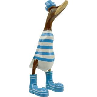 👉 Blauw m Wooden duck stripe w. hat boots l. blue 8717506130514