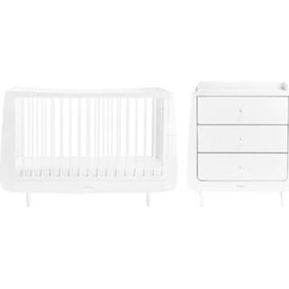 👉 Babybed wit ombre Bed + Commode baby's Snuzkot Skandi Babykamer White | 5060157946502