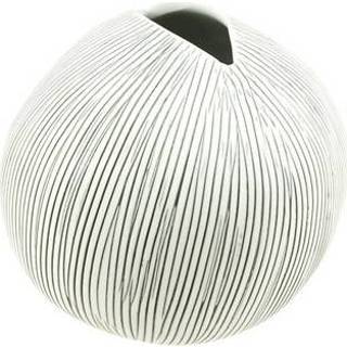 👉 Wit grijs Vase ceramic pebble round white-grey 8717506134901