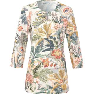 👉 Shirt donkergroen katoen 100% met V-hals en 3/4-mouwen Green Cotton multicolour