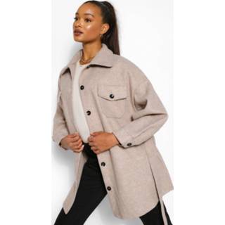 👉 Tall Wool Belted Shacket Coat, Oatmeal