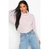 Cropped Fisherman Roll Neck Sweater, Lilac