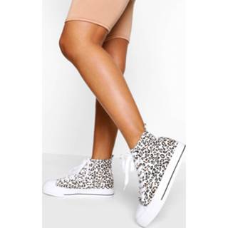 👉 Leopard High Top Canvas Sneakers, Leopard