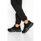 👉 Chunky Sole Panelled Sneakers, Black