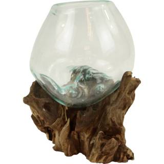 👉 Vaas glas op Drijfhout (18 x 17 cm) 8717506124438