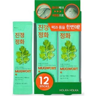👉 One Size GeenKleur Holika Pure Essence Mugwort Bubble Cleansing Pack 8806334383855