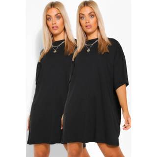 👉 Plus 2 Pack T-Shirt Dress, Black