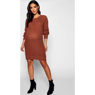 Maternity Soft Knit Sweater Dress, Tobacco