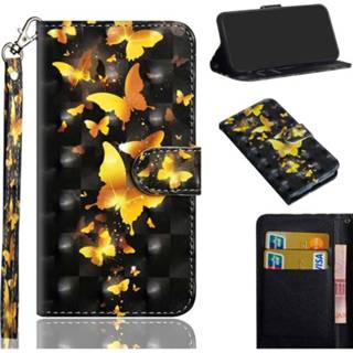 👉 Portemonnee gouden Wonder Series Huawei P Smart 2020 Hoesje - Vlinder 5712580009339