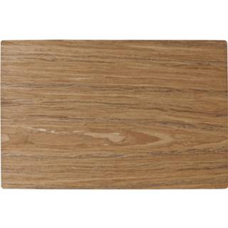 Placemat bruine hout 10x Rechthoekige placemats print 29 x 44 cm