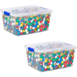 👉 Organizer transparant 5x Opslagbakjes/organizers met deksel 1 liter 16 cm