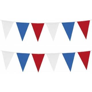 👉 Vlaggenlijn rood wit blauw Set van 6x stuks vlaggenlijnen Holland rood-wit-blauw 10 meter