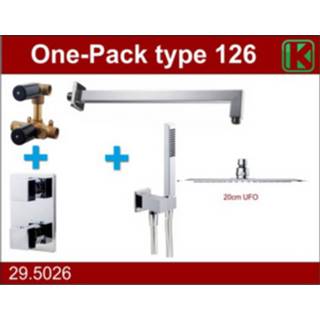 👉 Xellanz one -pack inbouwthermostaatset type 126 CHR (20 cm. ufo) 8718858071531