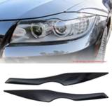 👉 Hoofdlamp zwart Black Headlight Lid Eyebrow Eyelids Decoration for-BMW E90 3 Series 320I 330I 335I 2005 - 2012