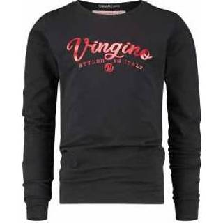 👉 Shirt lange mouw meisjes zwart 152 katoen Vingino! - Maat Katoen/elasthan 8719901689864