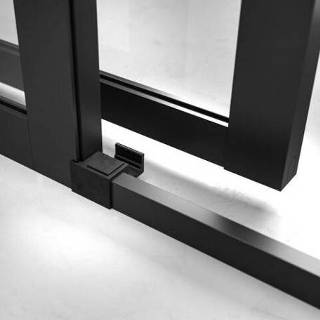 👉 Douchecabine NANO Antikalk coating u-vorm soho vloeraansluiting frontale instap helder zwart aluminium Sealskin 120x70 cm Met Schuifdeur Links 8 mm Helderglas Mat 8719304901778