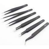 Tweezer steel 6pcs ESD Anti-Static Stainless Tweezers Set Maintenance Repair Tool Kit Anti Static Model Making Hand