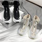 👉 Sneakers vrouwen meisjes New Autumn Women Platform Ladies Brand Shoes Girls High Chunky Sport Slip On Casual Trainers