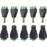 Power plug adapter 5.5mm x 2.1mm Female Male DC for 5050 3528 5060 Single Color LED Strip and CCTV Cameras