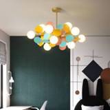 👉 Hanger multicolor Nordic Art Tree Led Pendant Lights Creative Designer Parlor Kid's Bedroom Cafe Decoration Light Fixtures