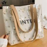 👉 Handtas transparent PVC large vrouwen Fashion Summer Handbags Capacity Beach Bag Women High Quality Handbag Bohemian Shoulder for 2020