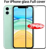 👉 Screenprotector XS 6 7 8 3pcs Protective Glass on For iPhone 11 Screen Protector Pro X XR Max plus Full Cover
