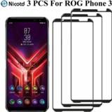 👉 Screenprotector 3 Pieces Nicotd Full Glue Tempered Glass For Asus ROG Phone ZS661KS Screen Protector Protective
