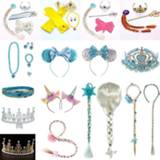 👉 Glove meisjes kinderen Girl Princess Hair Accessories Kids Print Gloves Magic Wand Crown Set Wig Braid For Children Girls Cosplay