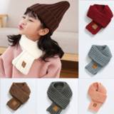 Sjaal jongens meisjes 1Pcs Children Knitted Scarf Wool Warm Thicken Autumn Winter Pure Color Ring Neck Scarves for Boys Girls