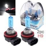 👉 Hoofdlamp wit Car Halogen Bulbs 2pcs/lot 12V H9 65W 6000K White Light Super Bright Xenon Lamp Auto Front Headlight Fog Bulb