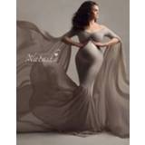 👉 Dress baby's vrouwen 2020 Maternity Photo Shoot Long Dresses Baby Shower Stretchy Pregnant Woman Photography Props