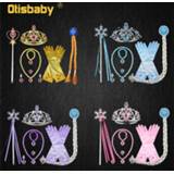 👉 Glove meisjes Halloween Girls Princess Accessories Set Elsa Anna Rapunzel Aurora Jasmine Crown Magic Wand Necklace Gloves Wig Party Headwear