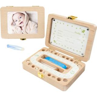 👉 Organizer baby's Baby Photo frame English Wooden Tooth Box Milk Teeth Storage Umbilical Lanugo Save Collect Souvenirs Gifts