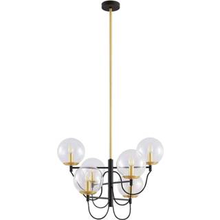 👉 Hanglamp helder glas a++ Lucande Sotiana hanglamp, glasbollen, 6-lamps