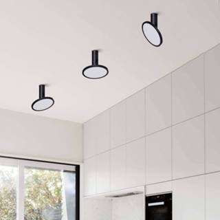 👉 Plafondlamp zwart a+ mat LED Morgan, bewegelijk,
