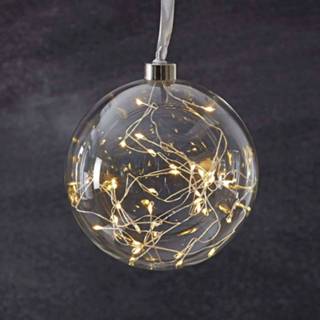 👉 Glas a+ transparant LED-decoratiebol Glow van glas, Ø 15 cm helder