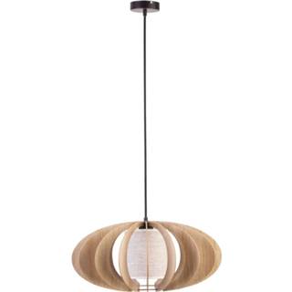 👉 Hanglamp eiken houten houtvezelplaat a++ modern A met lamellen, Ø 60 cm
