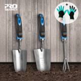 Glove PROSTORMER 3 PCS Aluminum Garden Tool Set with gloves Multifunction Planting Gardening Shovels Gifts For Digging Weeding