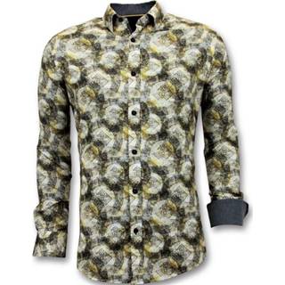 👉 Overhemd geel katoen l male print Tony Backer Overhemden met digitale 7435144165163
