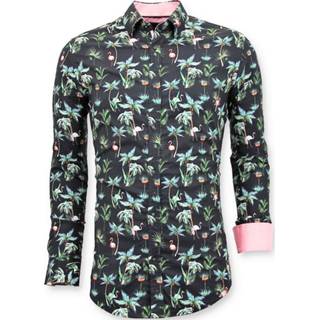 👉 Casual overhemd katoen l male zwart Tony Backer overhemden digitale bloemen print 7435144163121