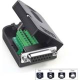 👉 F-connector DB15 Breakout Connector D-SUB Adapter Male 15 Pin Port Terminal Board Module Connectors 2 Row Plug with Case, No Welding