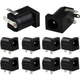 👉 Jack plug zwart 10Pcs PCB Mount 5.5 x 2.1 mm Female DC Power Socket Connector Black Drop Shipping