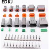 F-connector 1set Deutsch DT06 DT04 Car Waterproof Connectors Male and Female Butt Plug 2 3 4 6 8 12 Pins 22-16AWG