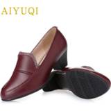 👉 Shoe leather vrouwen AIYUQI Spring shoes women genuine 2020 new rhinestone breathable big size comfortable light mother footwear