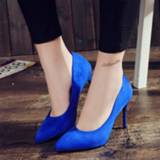 👉 Shoe blauw vrouwen Cresfimix talon femme ladies casual office comfortable high heel shoes women fashion sweet blue heels classic sexy autumn pumps