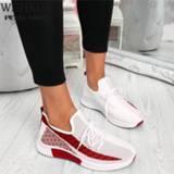 👉 Sneakers 43 vrouwen Women Casual Vulcanized 2020 Woman Mix Color Women's Fashion Flats Ladies Mesh Comfortable Female Shoes Plus Size