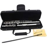 👉 Glove zilver 2020 Hot 16 Holes C Key Flute Silver Plated Concert with Cleaning Cloth Stick Gloves Screwdriver Padded Bag Dropshipping