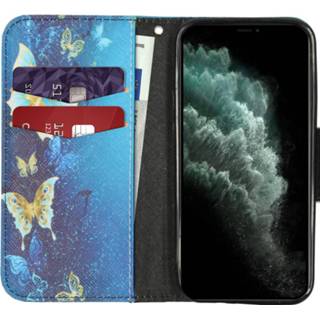 👉 Dieren unisex multi kunstleer Design Softcase Booktype voor de iPhone 12 5.4 inch - Vlinders 8719295413786