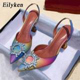 👉 Sandaal transparent PVC vrouwen Eilyken Crystal Sun Buckle Pointed Toe Women Sandals Back Strap Clear Heels Ladies Pumps Shoes Woman Designers