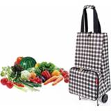 👉 Trolley B-LIFE Foldable Shopping Bag with Wheels Collapsible Cart on for Fruits Vegetables Grocery